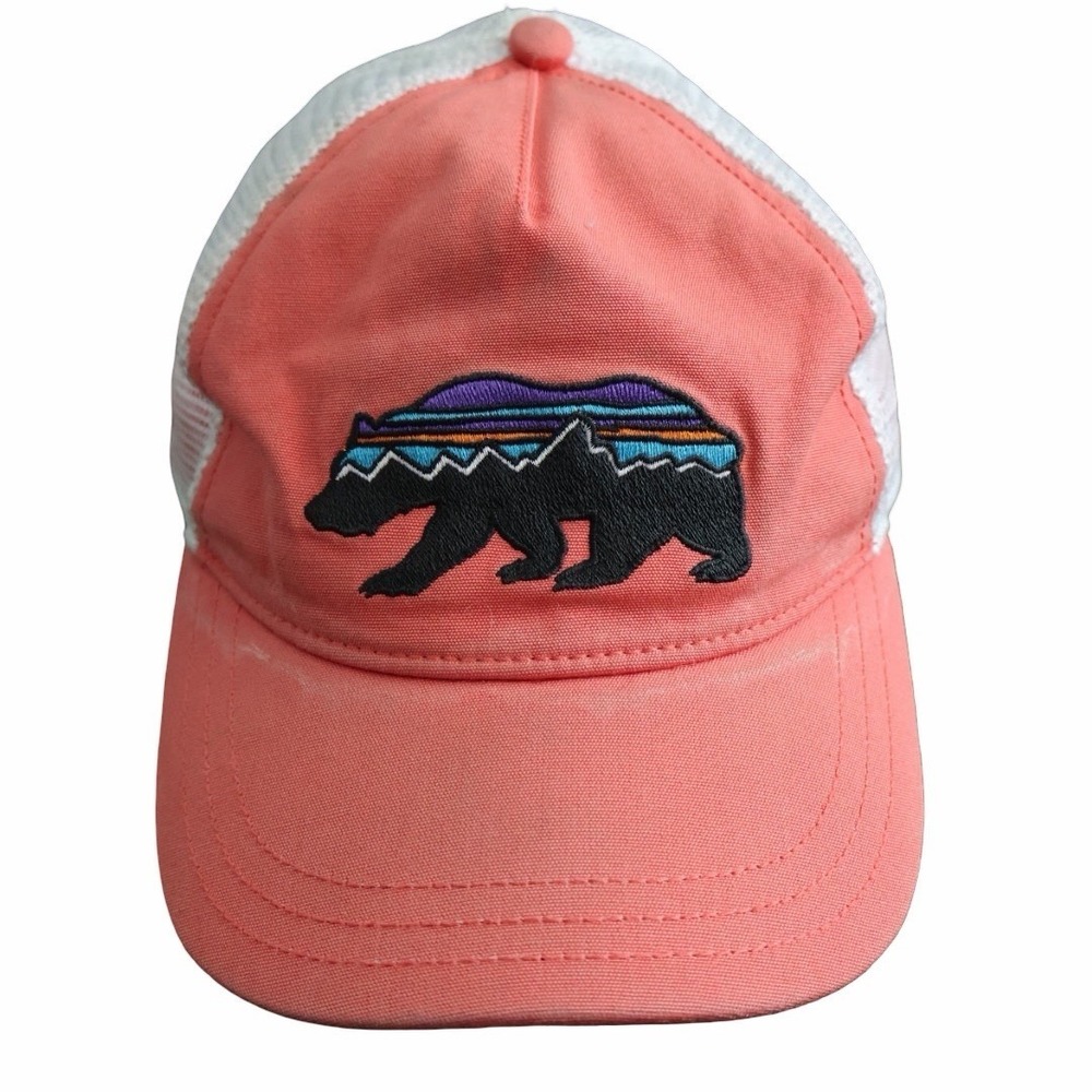 Patagonia Hat Cap Snap Back Spiced Coral Fitz Roy Bear Mesh Back Trucker Womens
